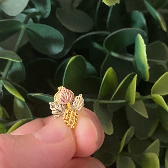 Vintage Landstrom’s Black Hills Gold 10kt Clip On Earrings grapes leaves Jewelry - Picture 5 of 8